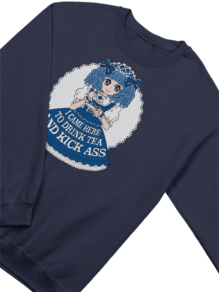 I Came Here to Drink Tea & Kick Ass (Oldschool, Royal) sweatshirt product image (2)