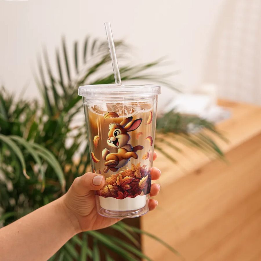 Autumn Leaves Bunny Rabbit Double Wall Tumbler product image (11)
