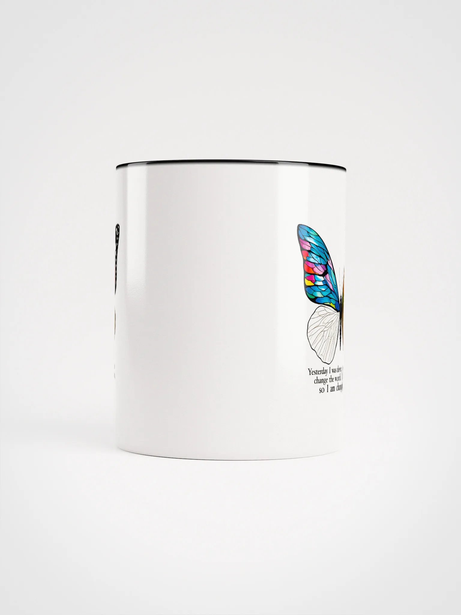 Yesterday I was clever, so I wanted to change the world. Today I am wise, so I am changing myself - Ceramic Mug with Color Inside product image (5)