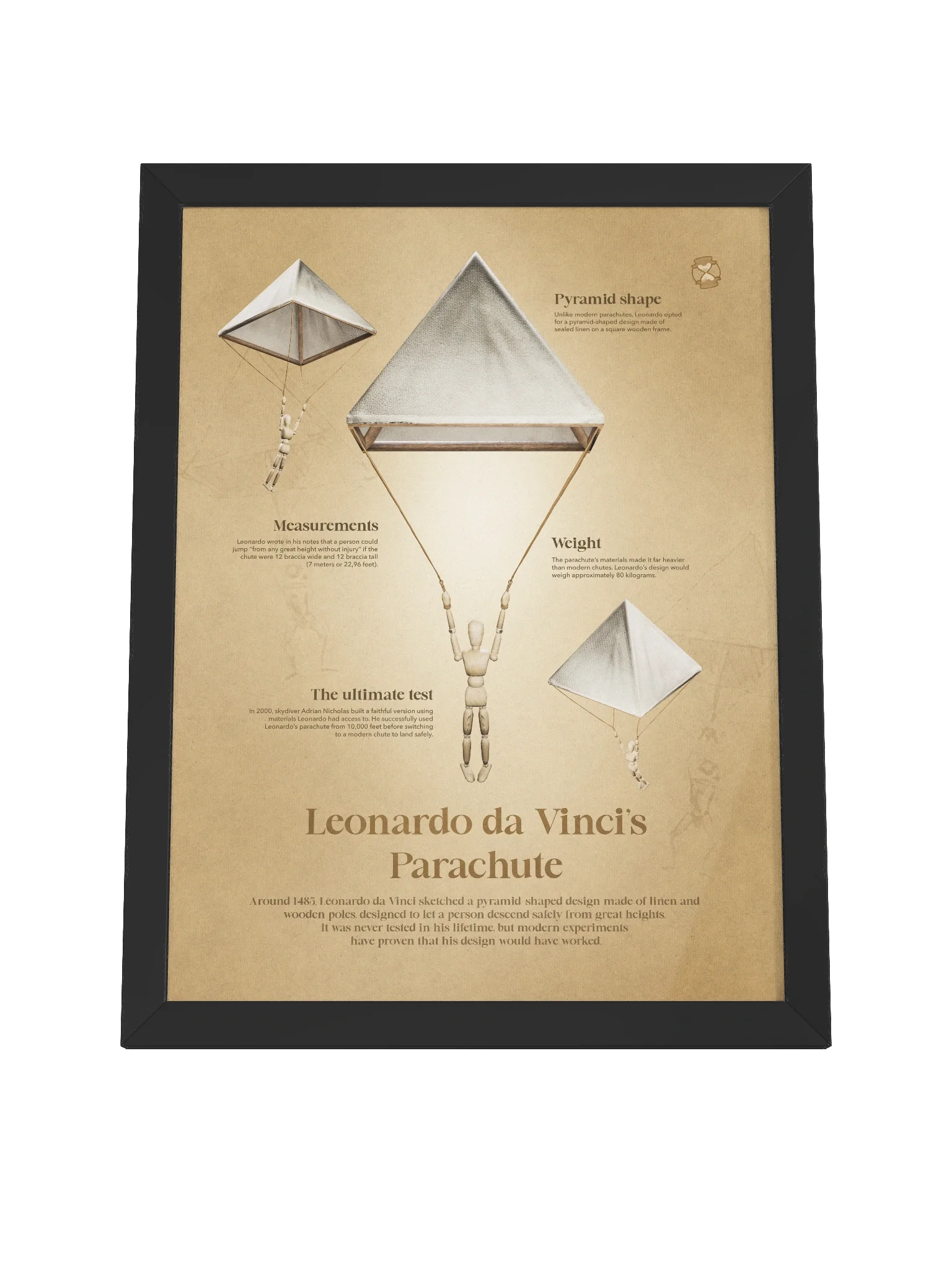 Leonardo da Vinci's Parachute (Framed poster) product image (6)
