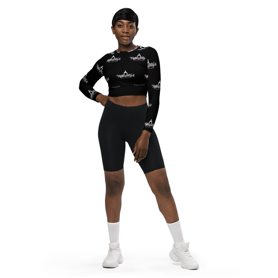 Midnight Veil Designs Women’s Gothic All-Over Print Crop Top - Black, Sizes 2XS-6XL product image (1)
