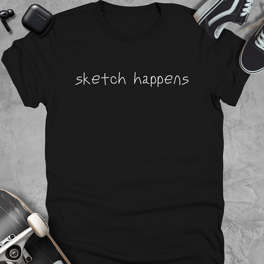 Sketch happens, Funny skateboarding t-shirt, Unisex product image (1)