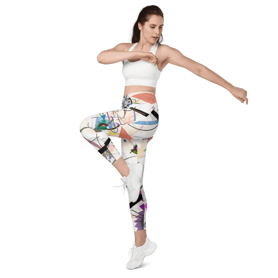 Abstract Lithographic Pattern Design Leggings with pockets - V2 product image (11)
