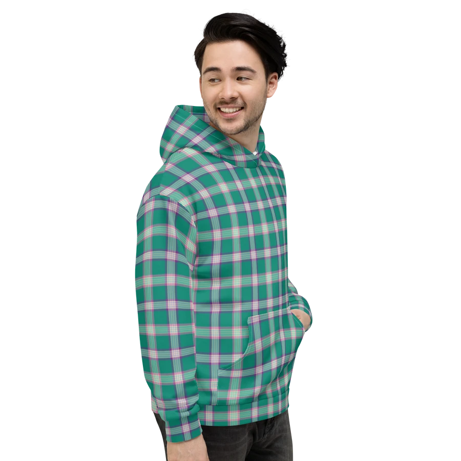 Emerald Green and Purple Plaid Hoodie product image (5)
