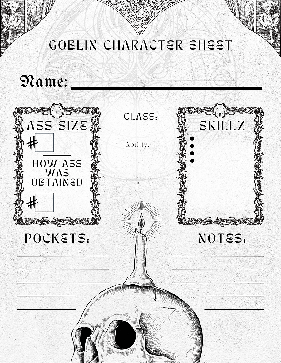 Goblin with a Fat A$$ | Character Sheets product image (2)