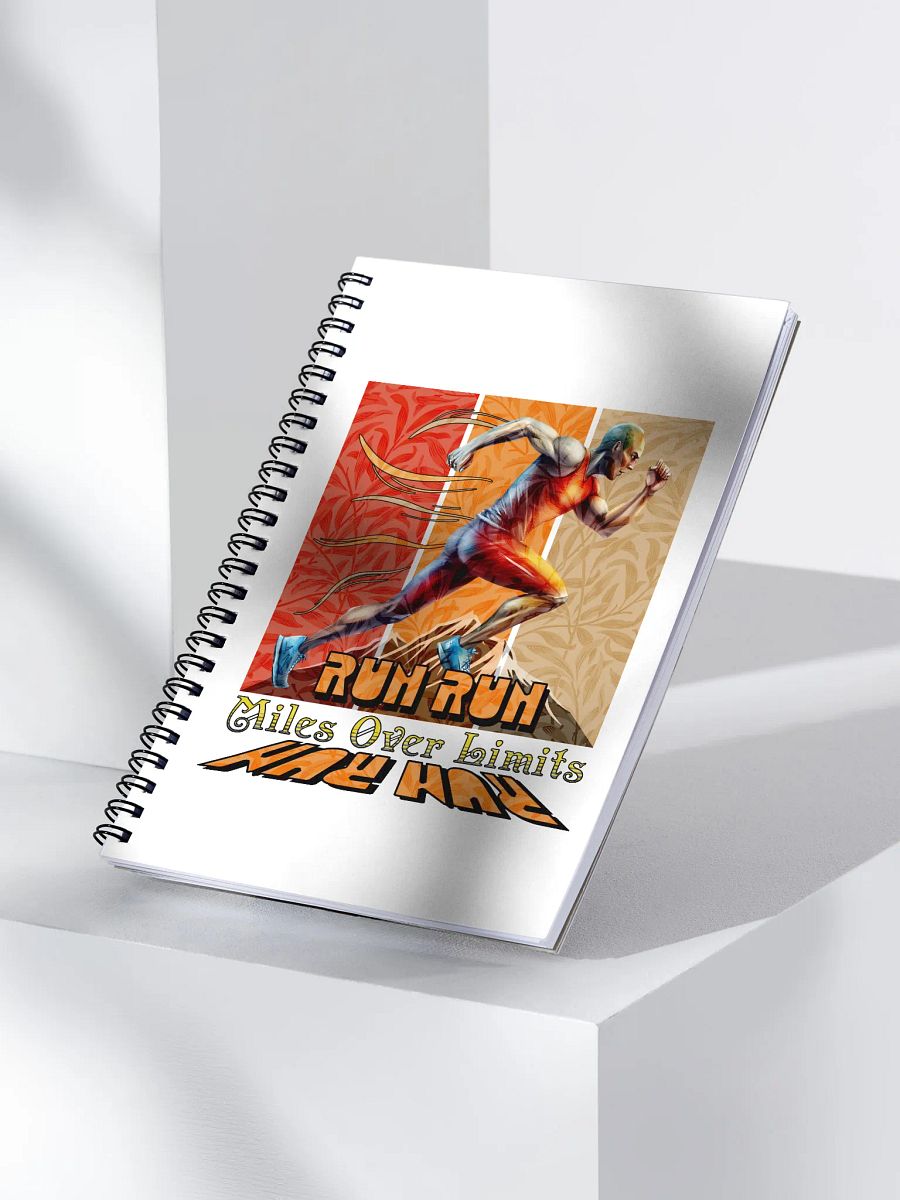 Run Run Miles Over Limits Male Running Limitless Motion Spiral Notebook product image (3)