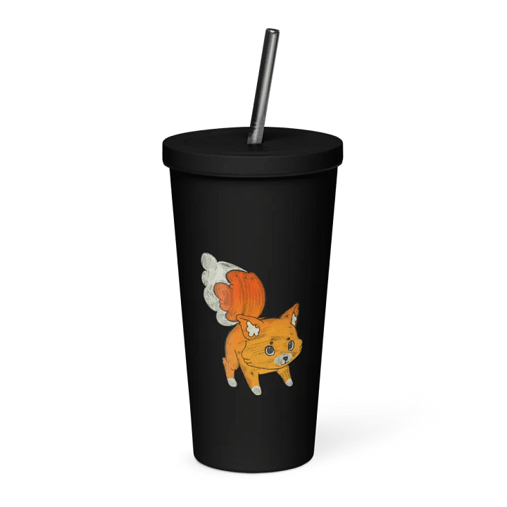 Crayon Fox Insulated Tumbler With a Straw product image (1)