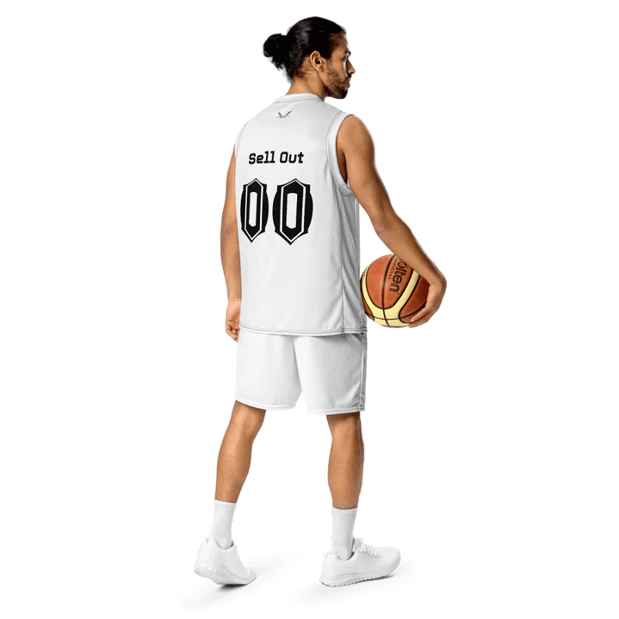 Sellout - White - Recycled Unisex Basketball Jersey - Black HApex Gear Black Logo product image (12)