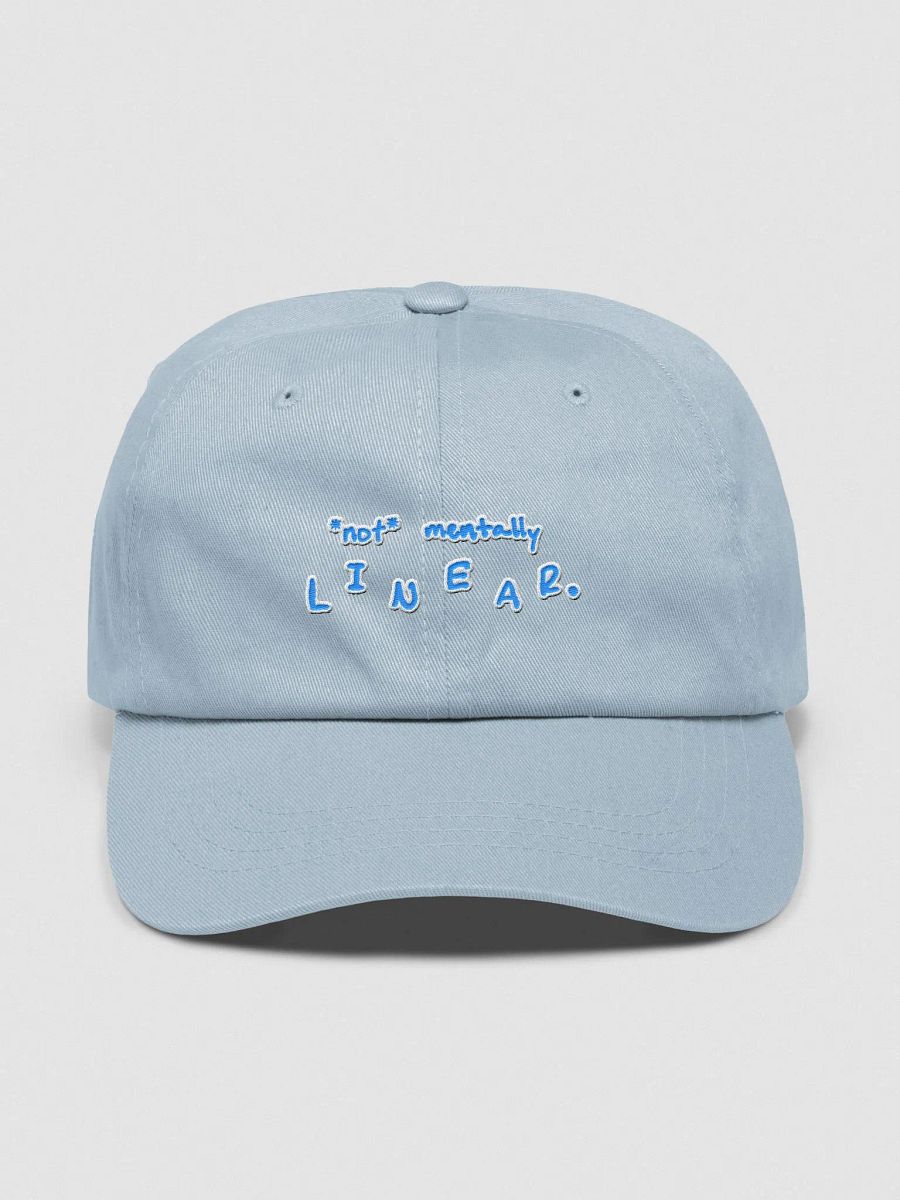 *not* mentally linear. (light blue + white lined design) classic dad hat product image (25)