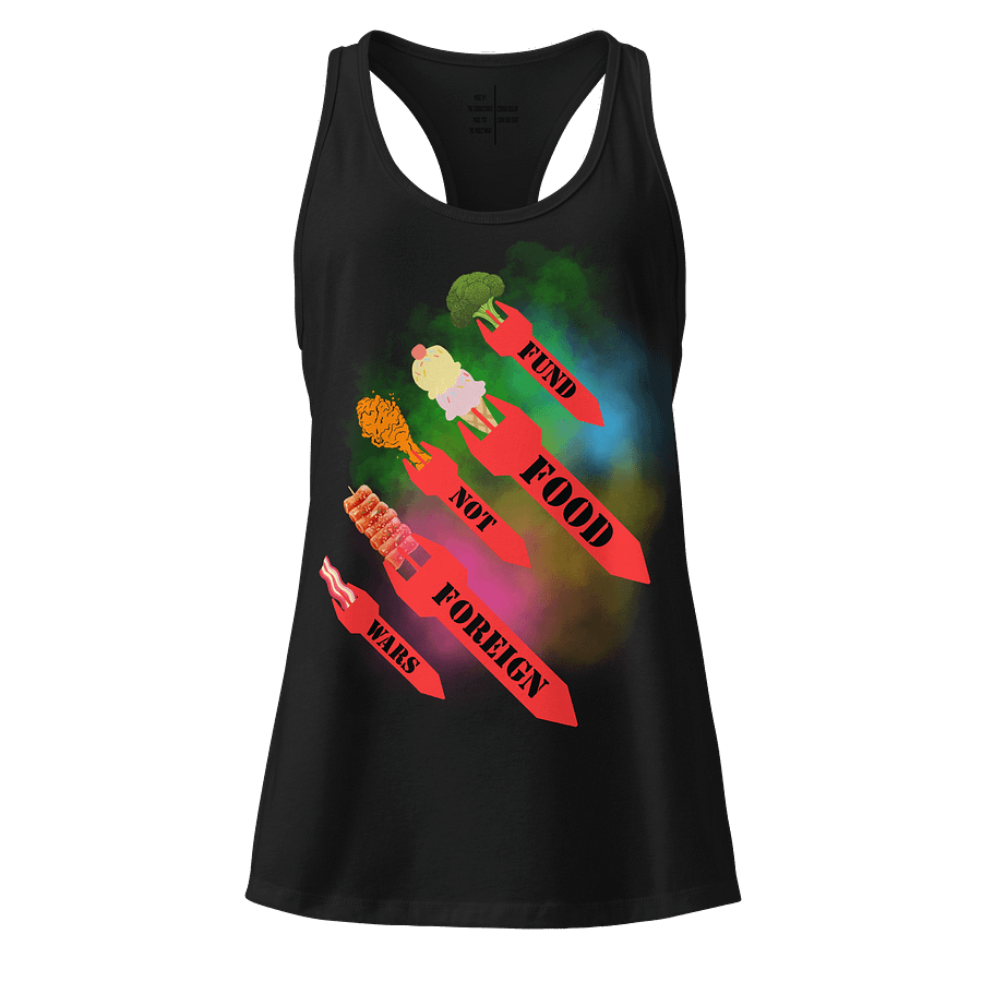 LIMITED - JULY 2025 - FOOD NOT WAR RACERBACK product image (1)