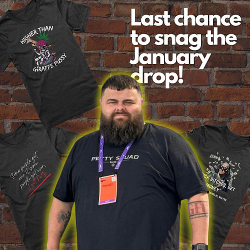 Last chance to get your hands on the January designs they leave the merch store on the 31st! More info in comments!