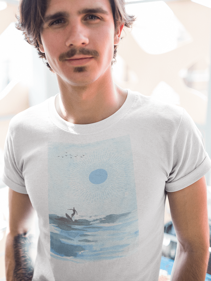 Tranquil Surfing Seascape T-shirt - Cotton product image (1)