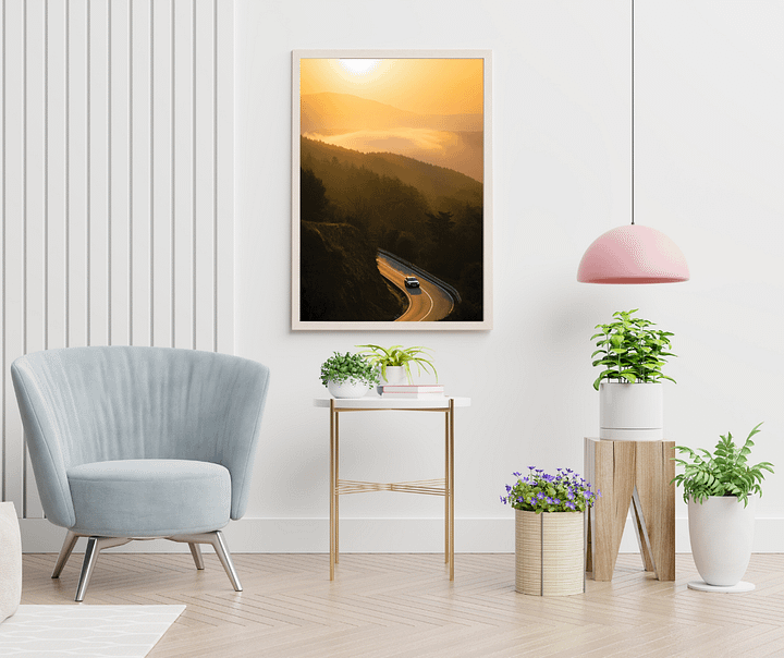 1 Asturias Landscape – Dreamy Spain Travel Decor "Golden Pathways" A product image (2)
