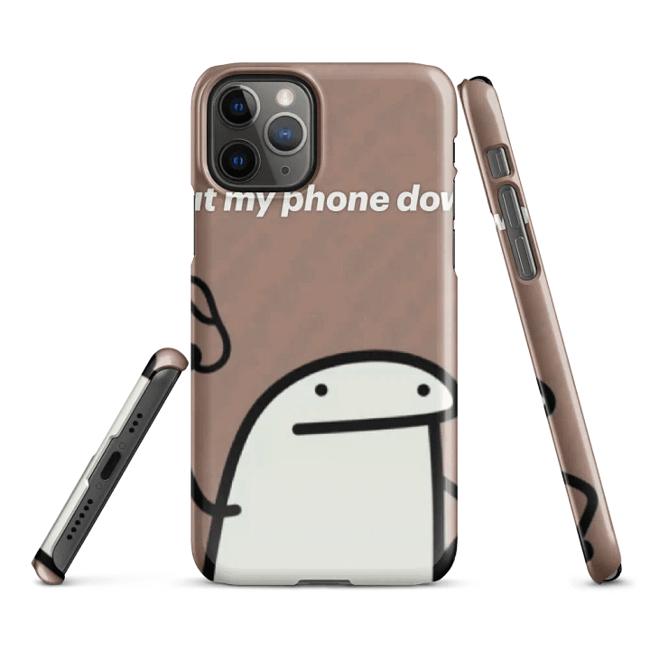 Minimalist Cartoon 'Put My Phone Down' Snap Case product image (2)