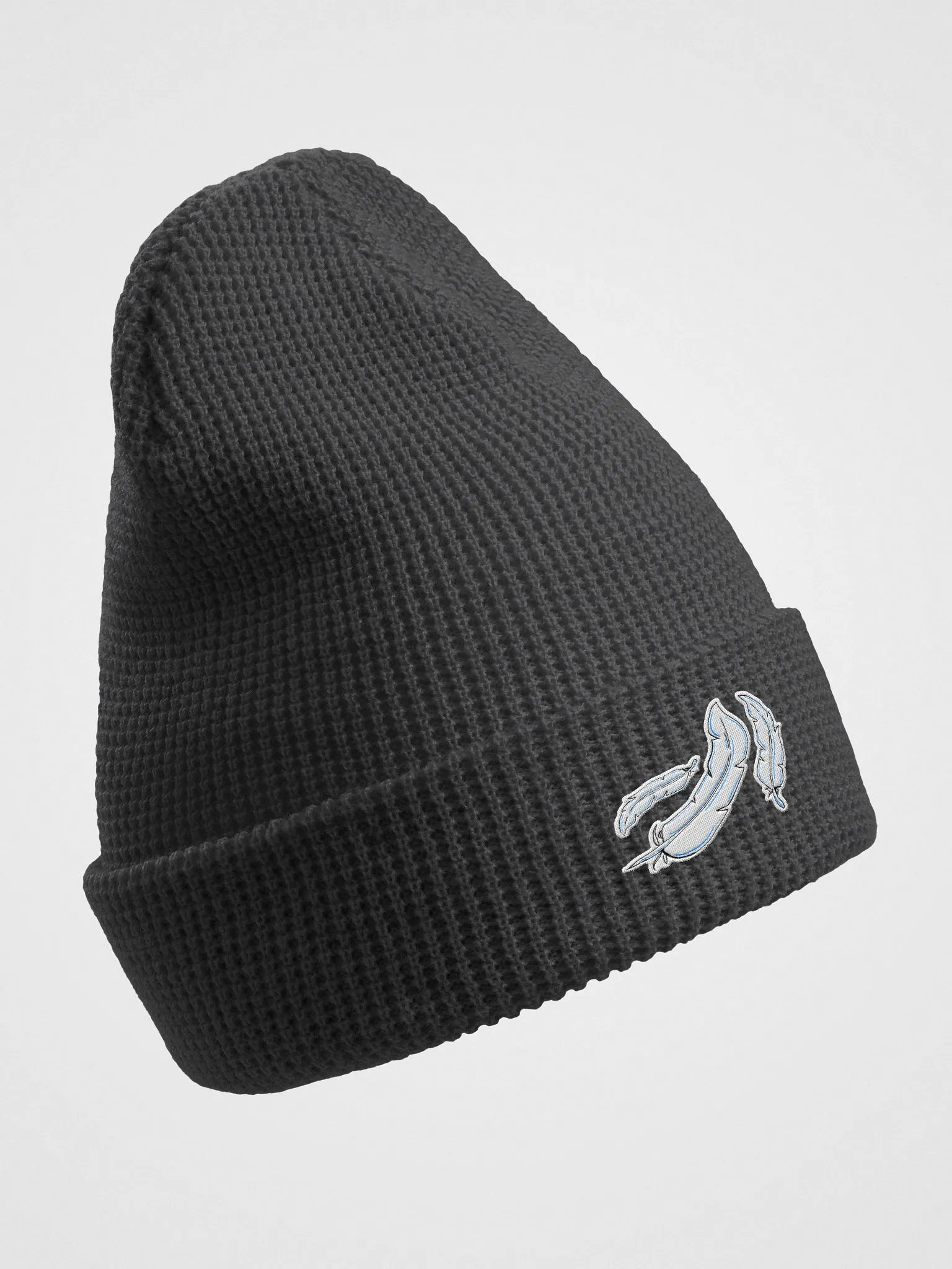 Blue Feather Light Waffle Beanie product image (3)