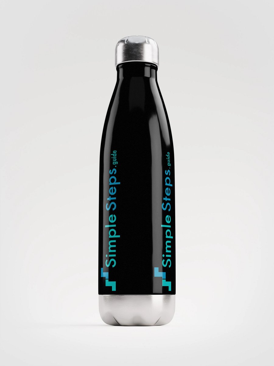 SimpleSteps.guide branded stainless steel water bottle product image (3)