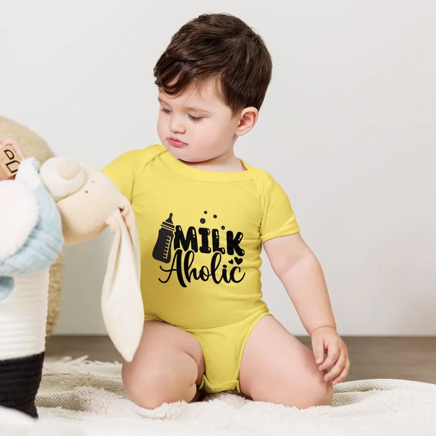 'Milk-Aholic' Short Sleeve Onesie product image (7)
