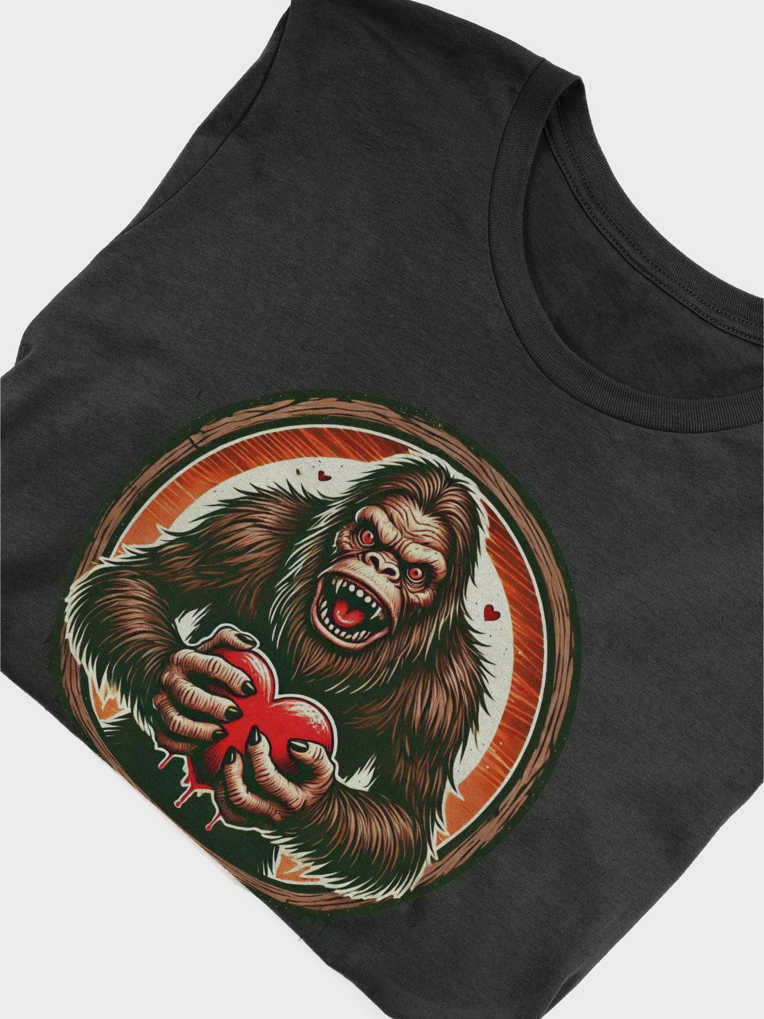 BIGFOOT HOLDING A HEART T-SHIRT product image (2)