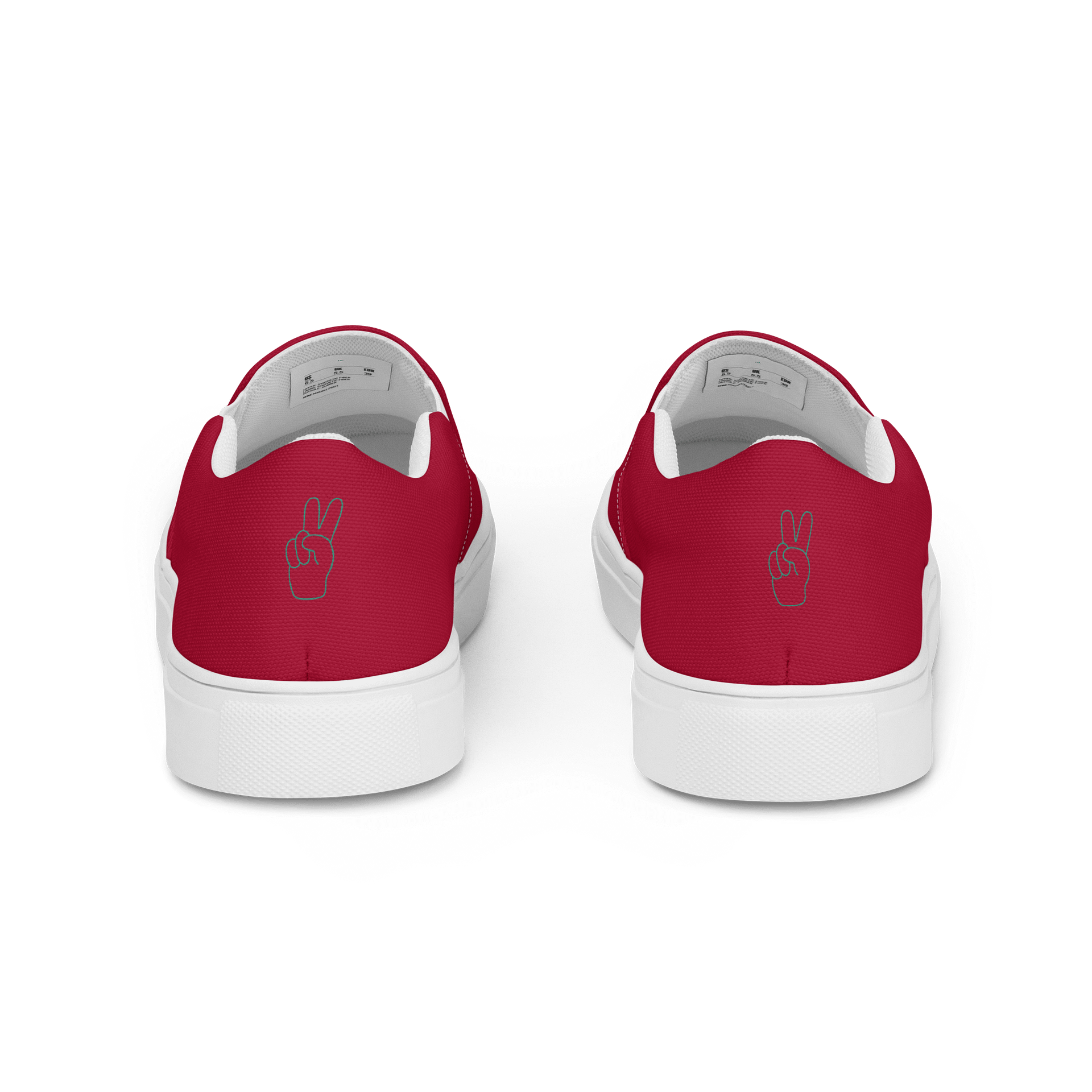 Maroon Groovy Flower Women's Canvas Slip-Ons product image (4)
