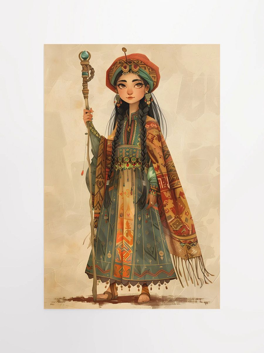 Enchanting girl in colorful attire with mystical staff. product image (4)