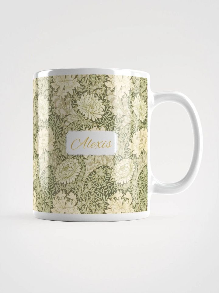 Personalized Chrysanthemum Pattern White Glossy Mug product image (1)