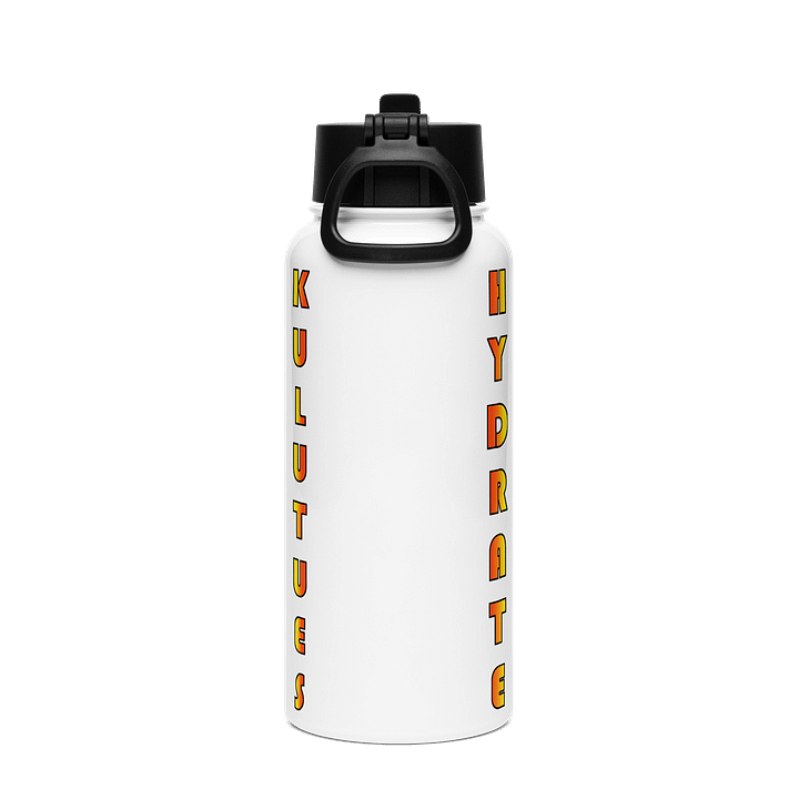Limited Summer Edition - Hydrate! Steel Water Bottle w/ Straw Lid product image (2)