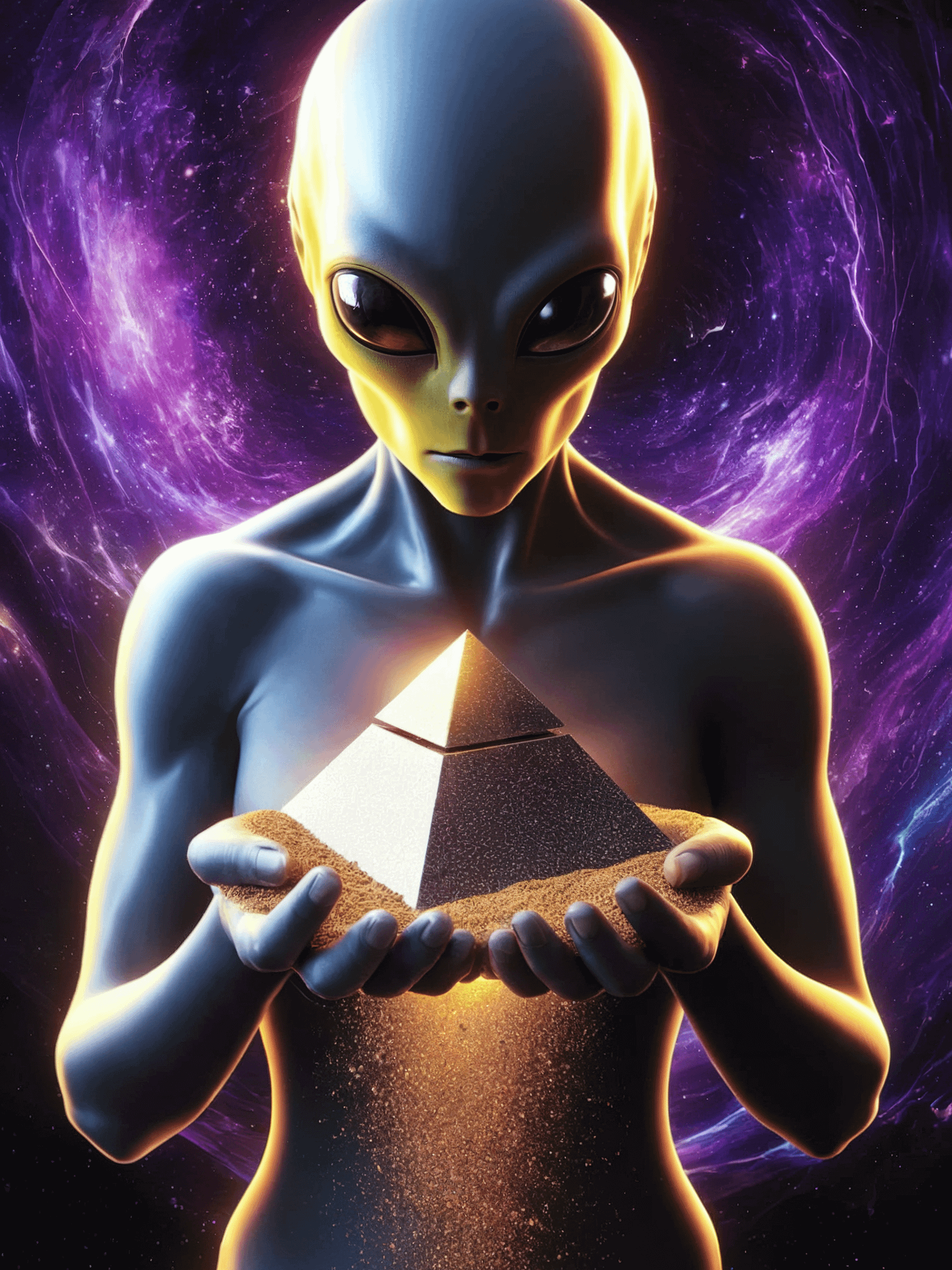 Cosmic Alien Pyramid Poster – Mystical Extraterrestrial Wall Art product image (1)
