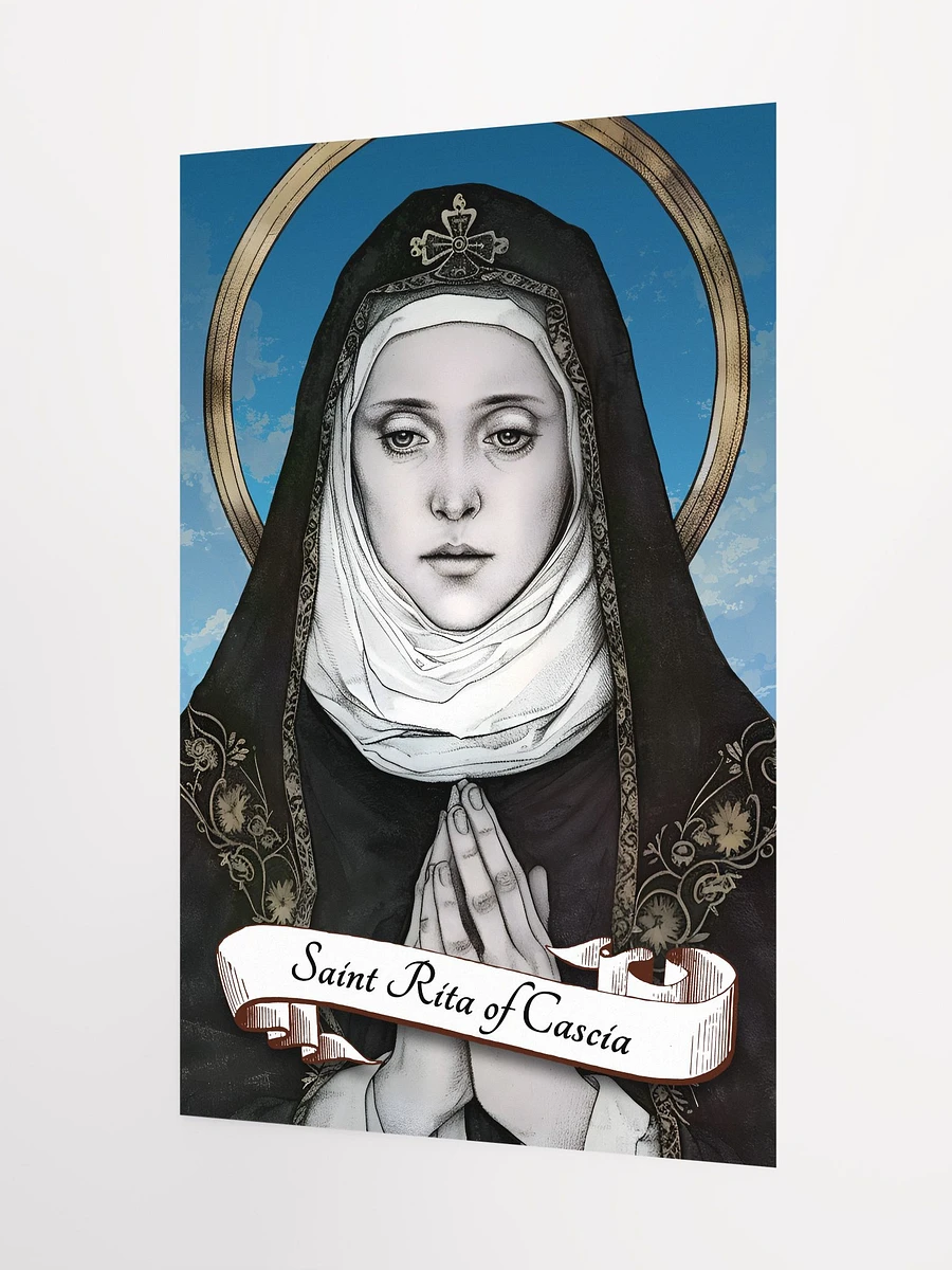Saint Rita of Cascia Patron Saint of Difficult Marriages, Lost Causes, Abuse Victims, Parenthood, Widows, Sterility, Loneliness, Baseball, Matte Poster product image (5)