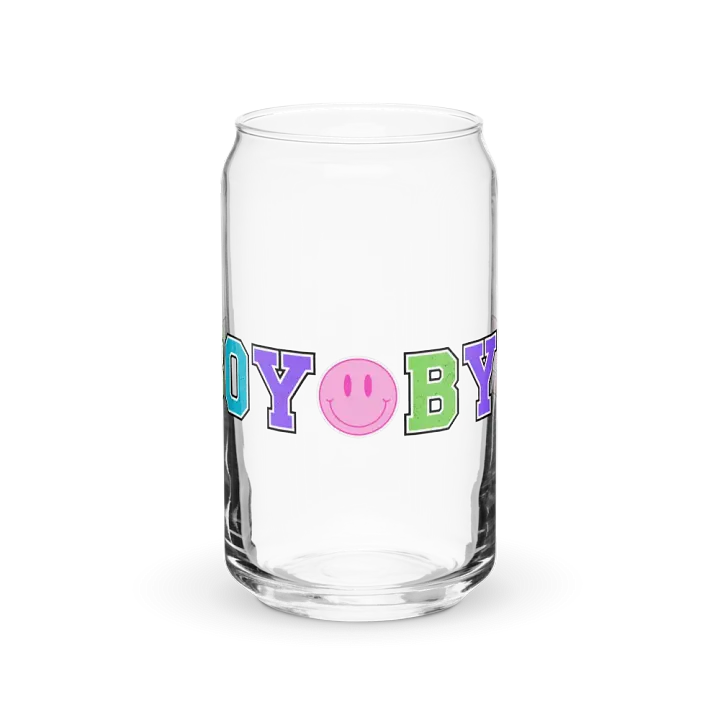 Boy Bye Varsity Print Glass Can Cup With Or Without Lid product image (2)