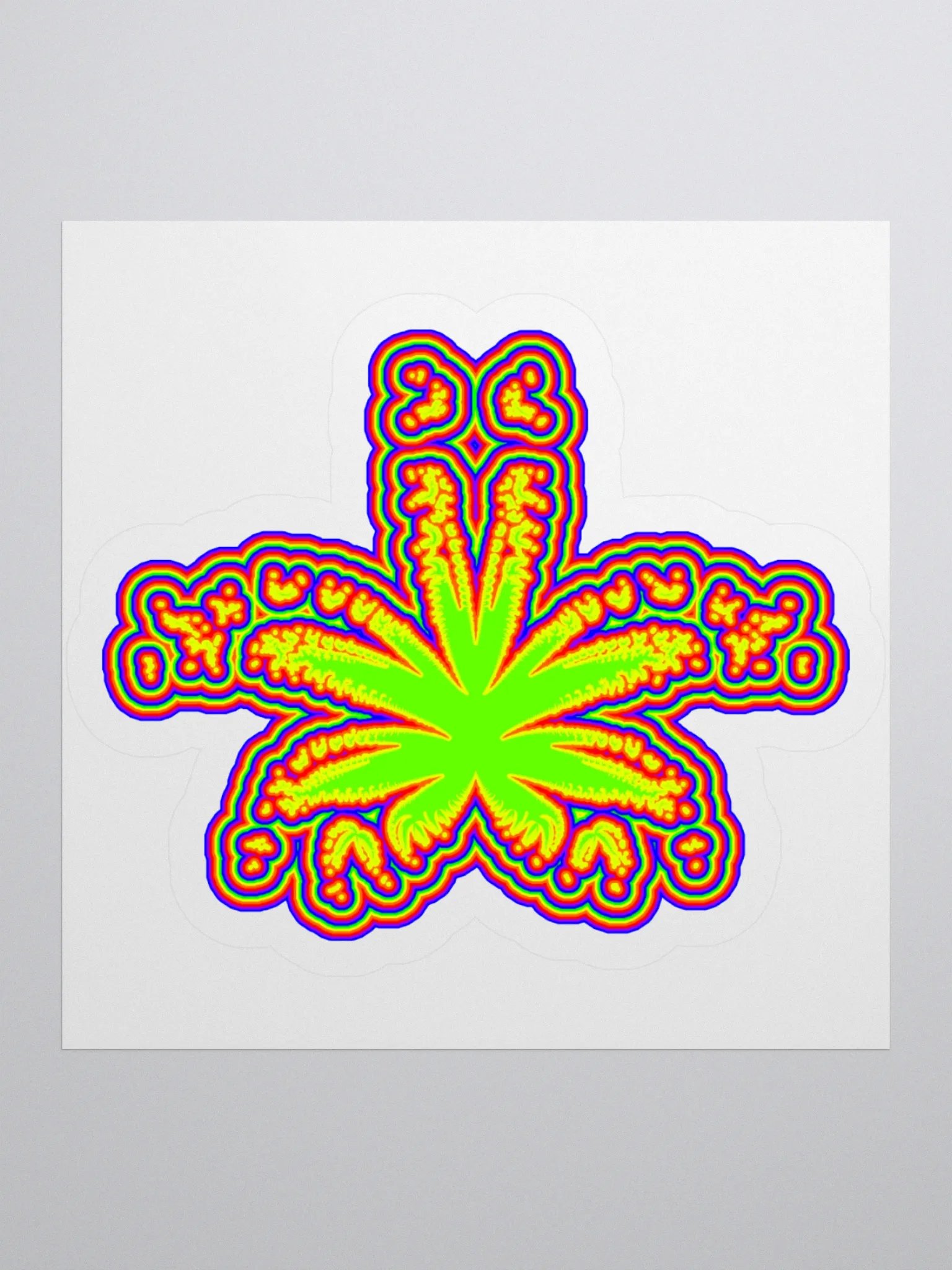 Cannabis Rainbow Stoner Sticker, 420 Queer Pride Pot Leaf Art product image (3)