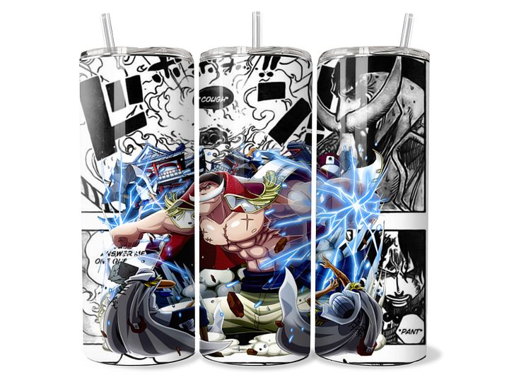 One Piece - Whitebeard Manga Panel Tumbler - 20oz Stainless Steel product image (1)