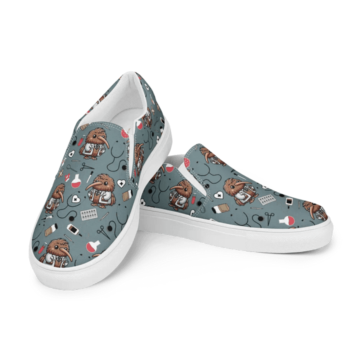 Cute Medical Kiwi Slip-On Canvas Shoes (Gothic) product image (1)