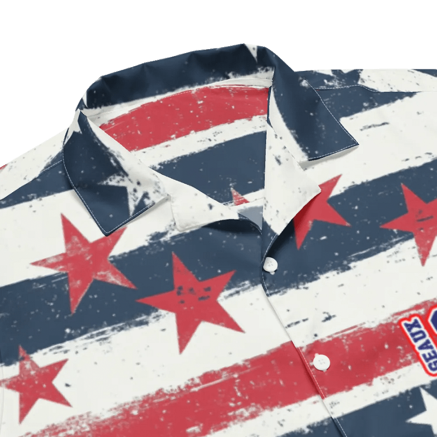 Geaux 31 - Vintage Stars & Stripes Pattern Hawaiian Style Shirt product image (5)