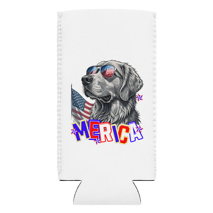 Merica Golden Retriever Patriotic Pup Can Cooler product image (1)