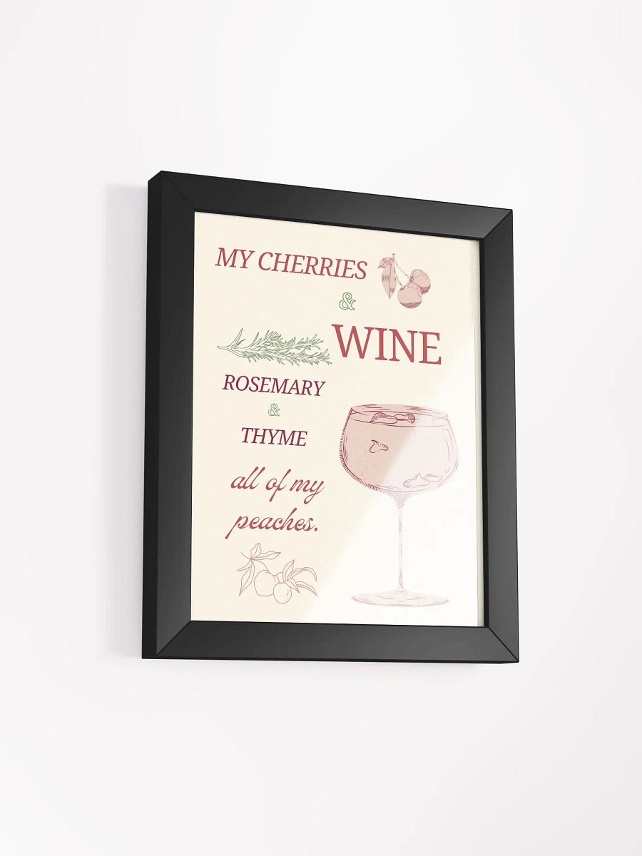 "My Cherries & Wine"Lana Del Rey Inspired Botanical Kitchen Art Print | Elegant Wine Lover Wall Decor | Modern Kitchen Poster product image (21)