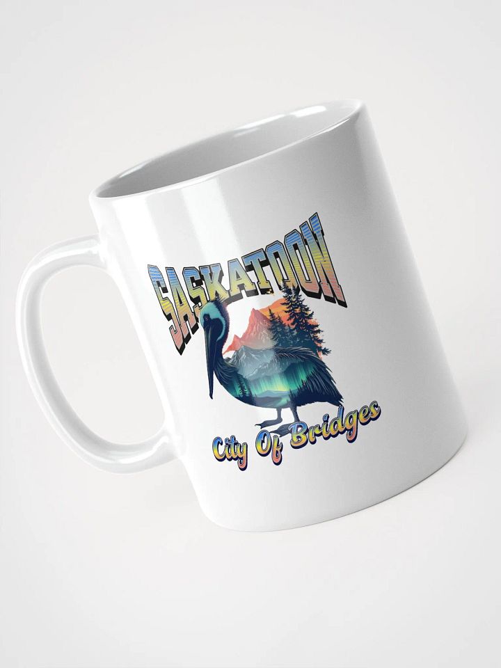Saskatoon City Of Bridges Pelican Nature Typography Mug product image (2)