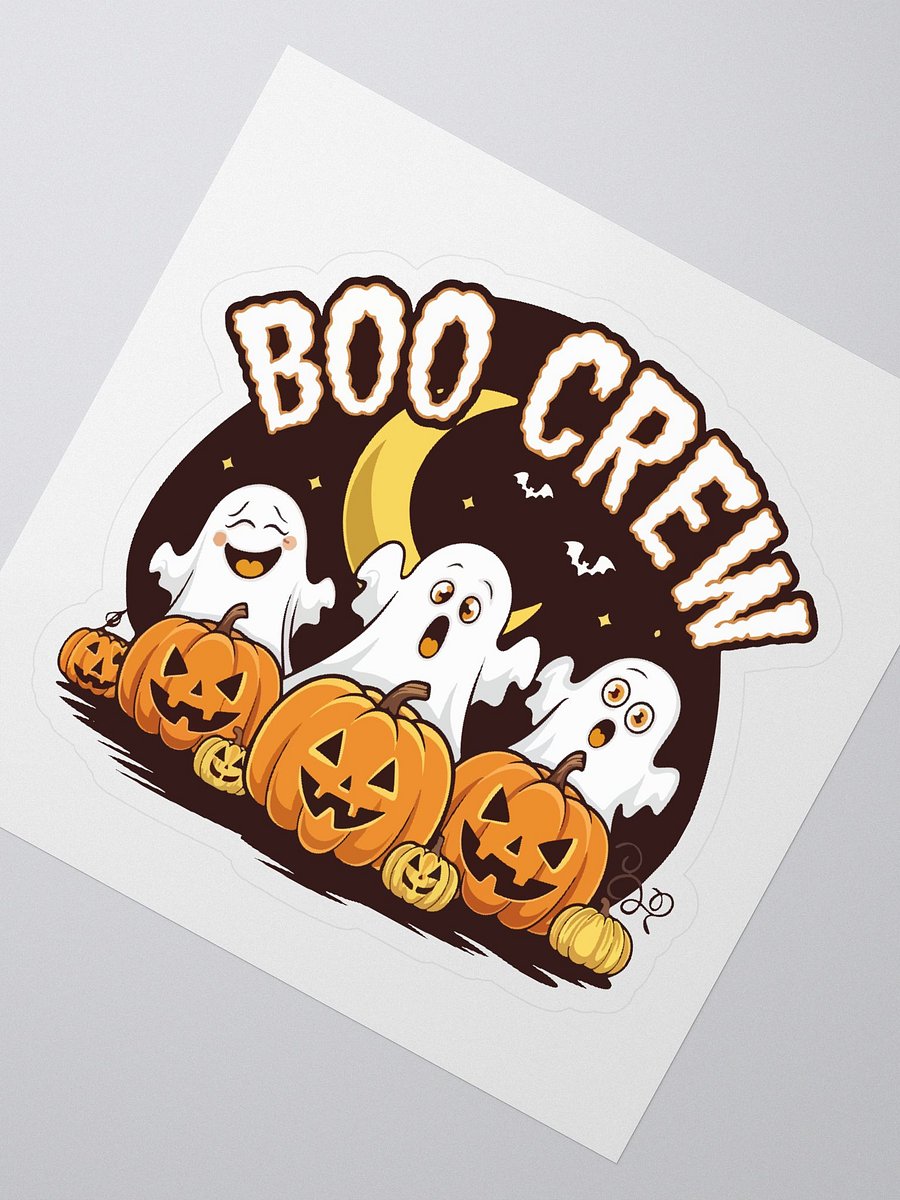 Boo Crew Halloween Ghost & Pumpkin Sticker – Cute Spooky Season Vinyl Decal product image (2)