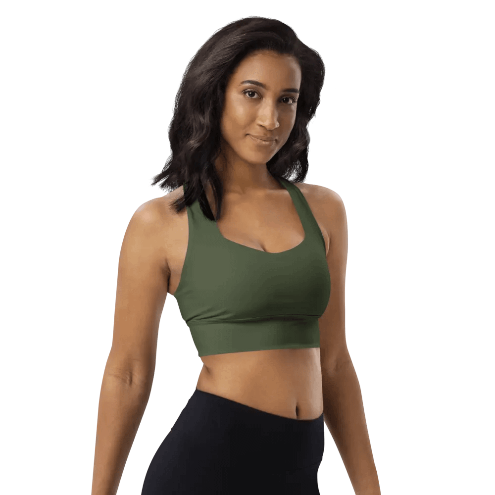 Olive Longline Sports Bra product image (1)