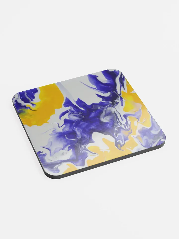Acrylic Pour Printed Glossed Cork Coaster - #20BY Design product image (2)