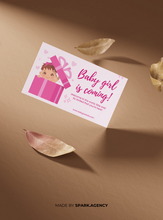 Pink Illustrative Baby Shower Card product image (5)