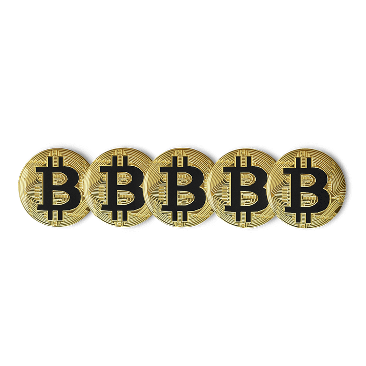 Set of 5 BITCOIN Pin-On Metal Buttons product image (1)