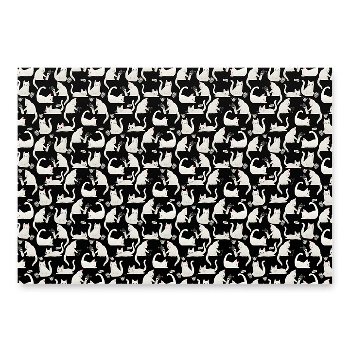 Bad Cats Knocking Stuff Over Wrapping Paper in Black, 3 Pack product image (2)