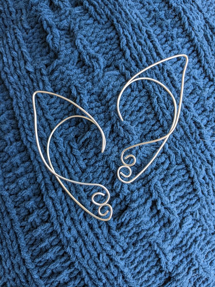 Wire Elf Ears - Standard Silver Outline product image (1)