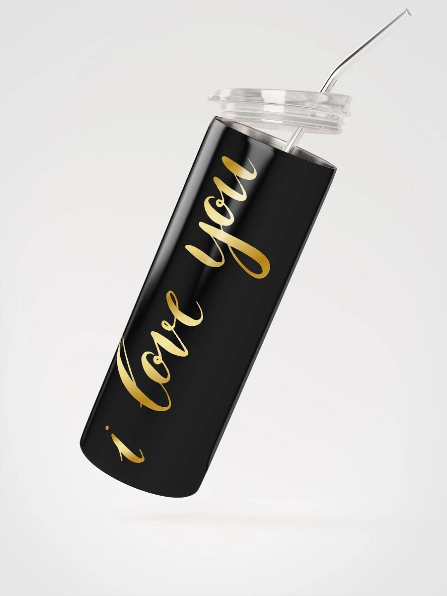 Golden 'I Love You' Stainless Steel Tumbler: Share Love in Every Sip product image (2)