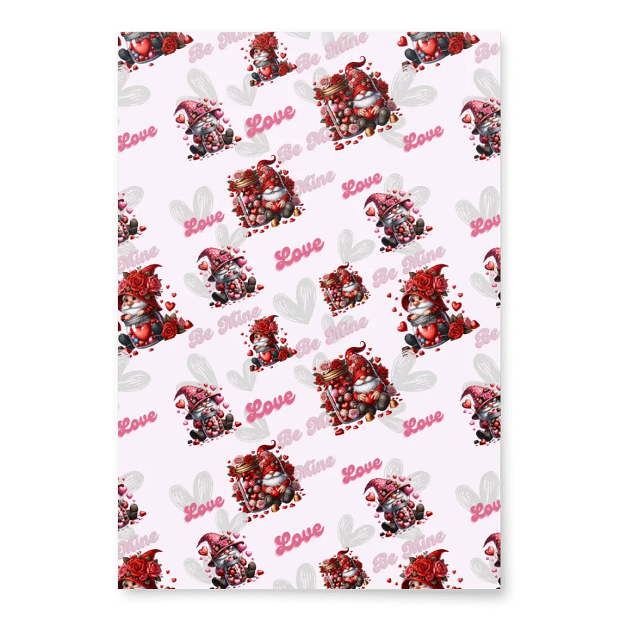 Be Mine Valentine Gnome Wrapping paper set of 3 product image (2)