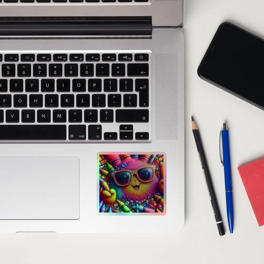 Whimsical Cat Holographic Sticker Pack product image (12)