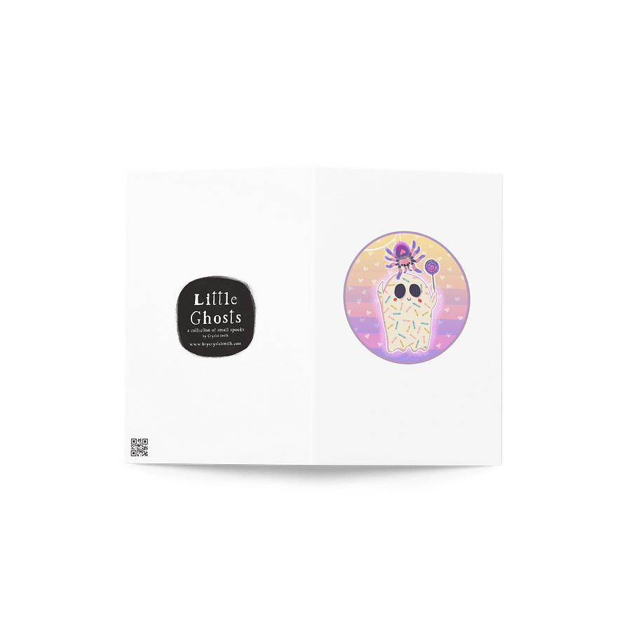 Pastel Version - Little Ghost & Pet Spider - Greeting Card product image (5)