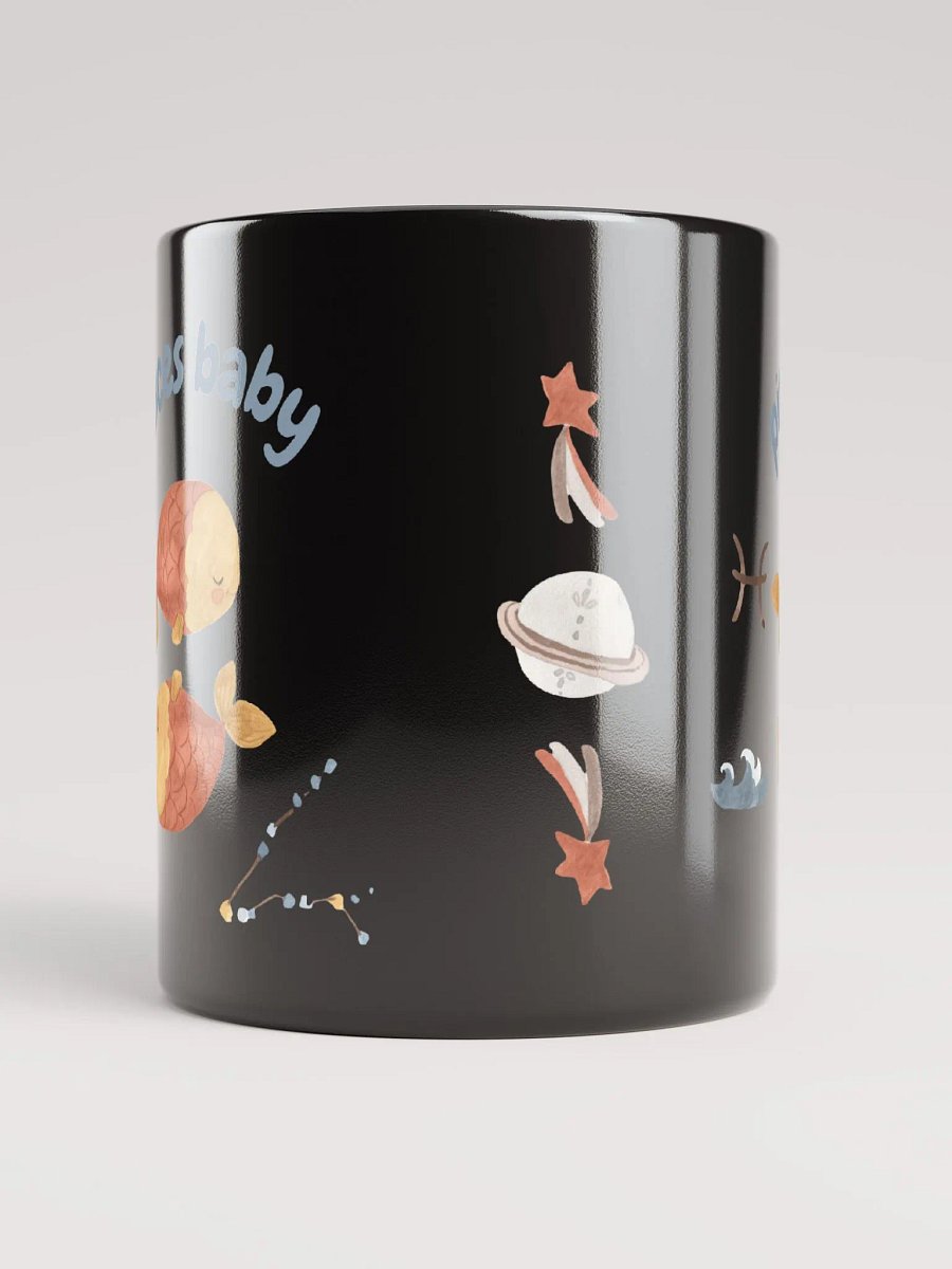 Pisces Baby February 19 – March 20 BLACK GLOSSY MUG Baby Gift, New Baby Gift, Fun Astrology Gift product image (10)