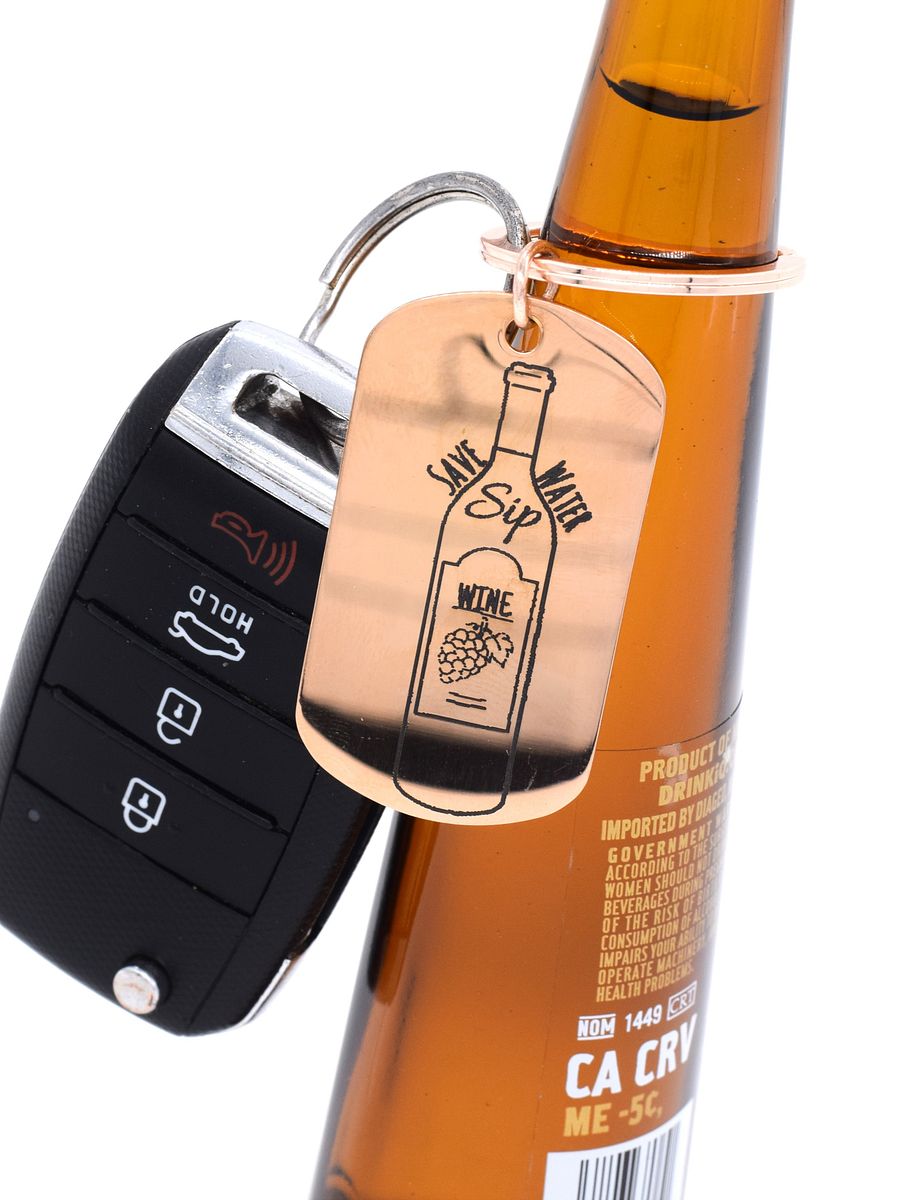 Save Water Sip Wine Keychain product image (3)