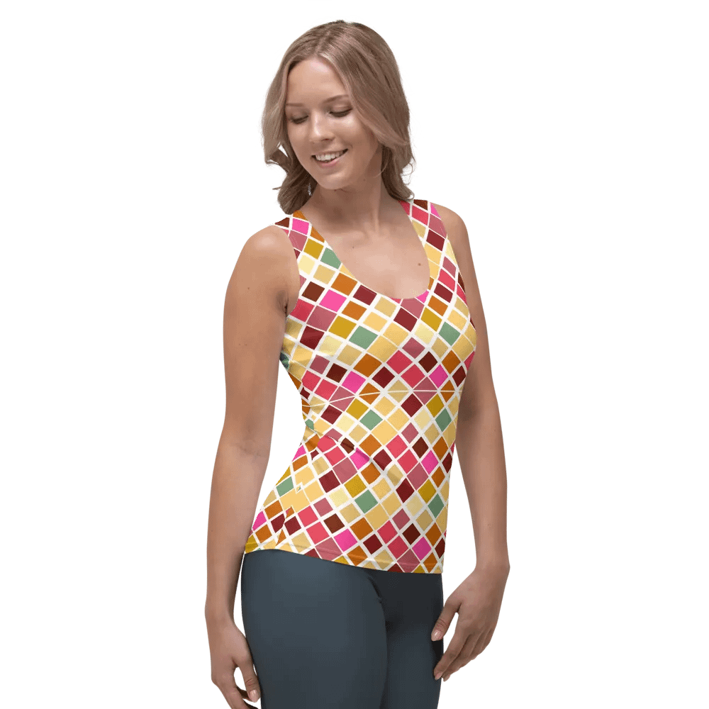 Colorful Square Pattern Design Tank Top - Ver 2 product image (4)